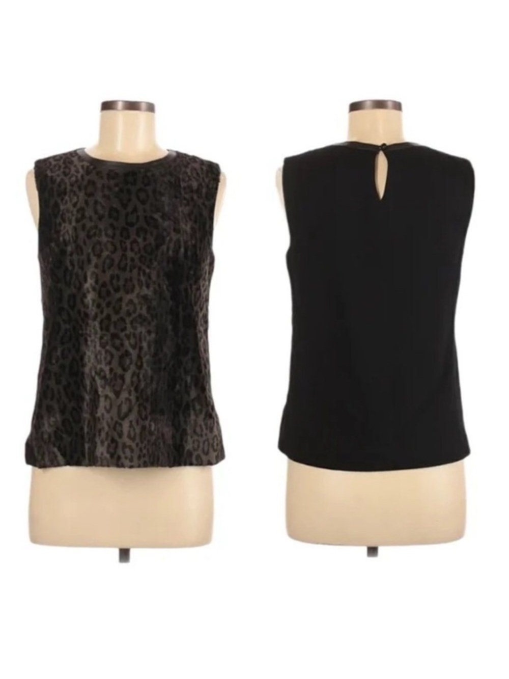 MILLY Leopard Faux Fur Wool Leather Top 8